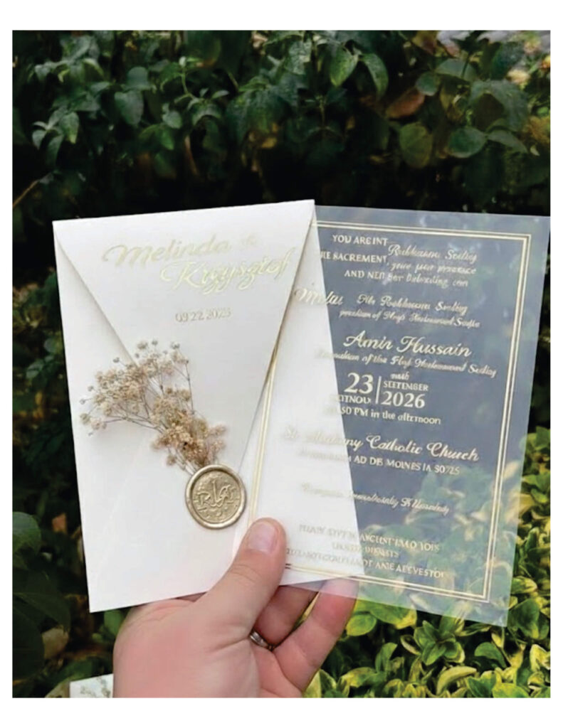 Plastic Wedding Card