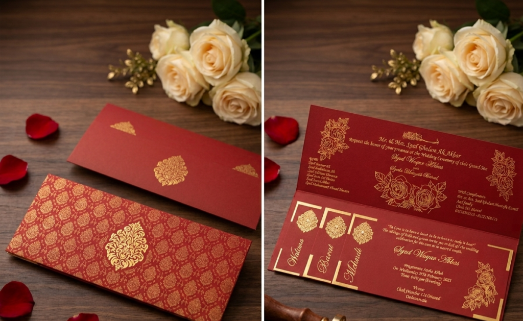 9x3 wdedding card