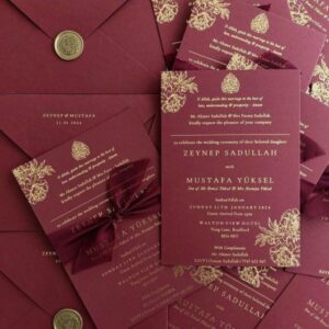 Maron Tissue Ribbon Card