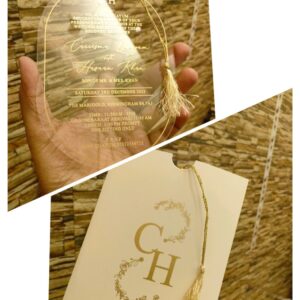 Oval Plastic wedding card