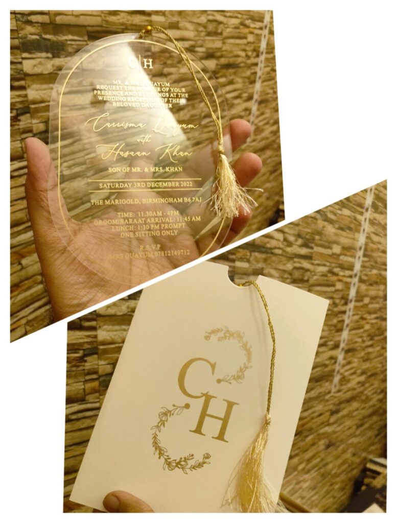 Oval Plastic wedding card